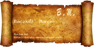 Baczkó Manon névjegykártya